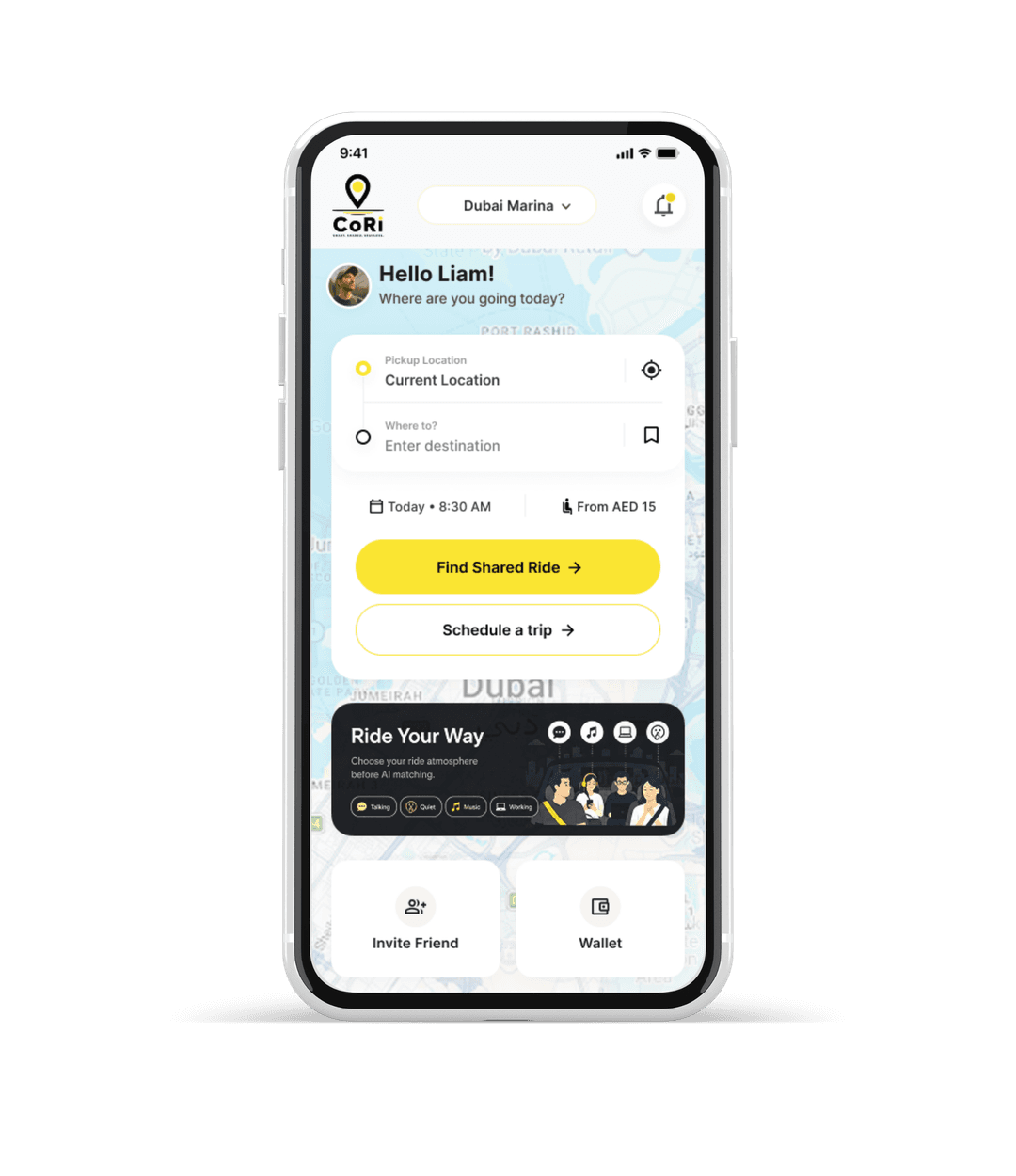 CoRi Mobile App Interface
